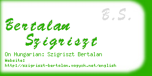bertalan szigriszt business card